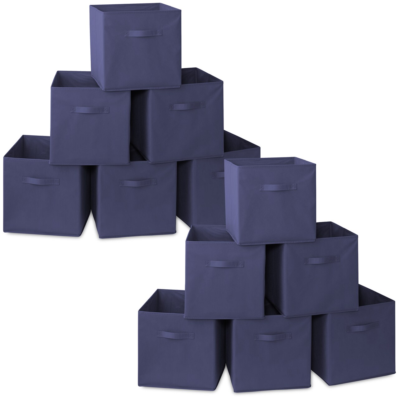 Casafield Set of 12 Collapsible Fabric Cube Storage Bins - Foldable Cloth Baskets for Shelves, Cubby Organizers & More